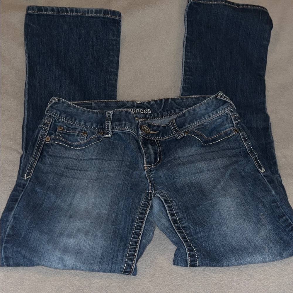 Maurices Women's Straight Leg Jeans - Dark Blue Wash - Picture 3 of 6